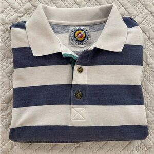 Vintage 90’s Static International Color Striped Polo Top - Blue and Turquoise